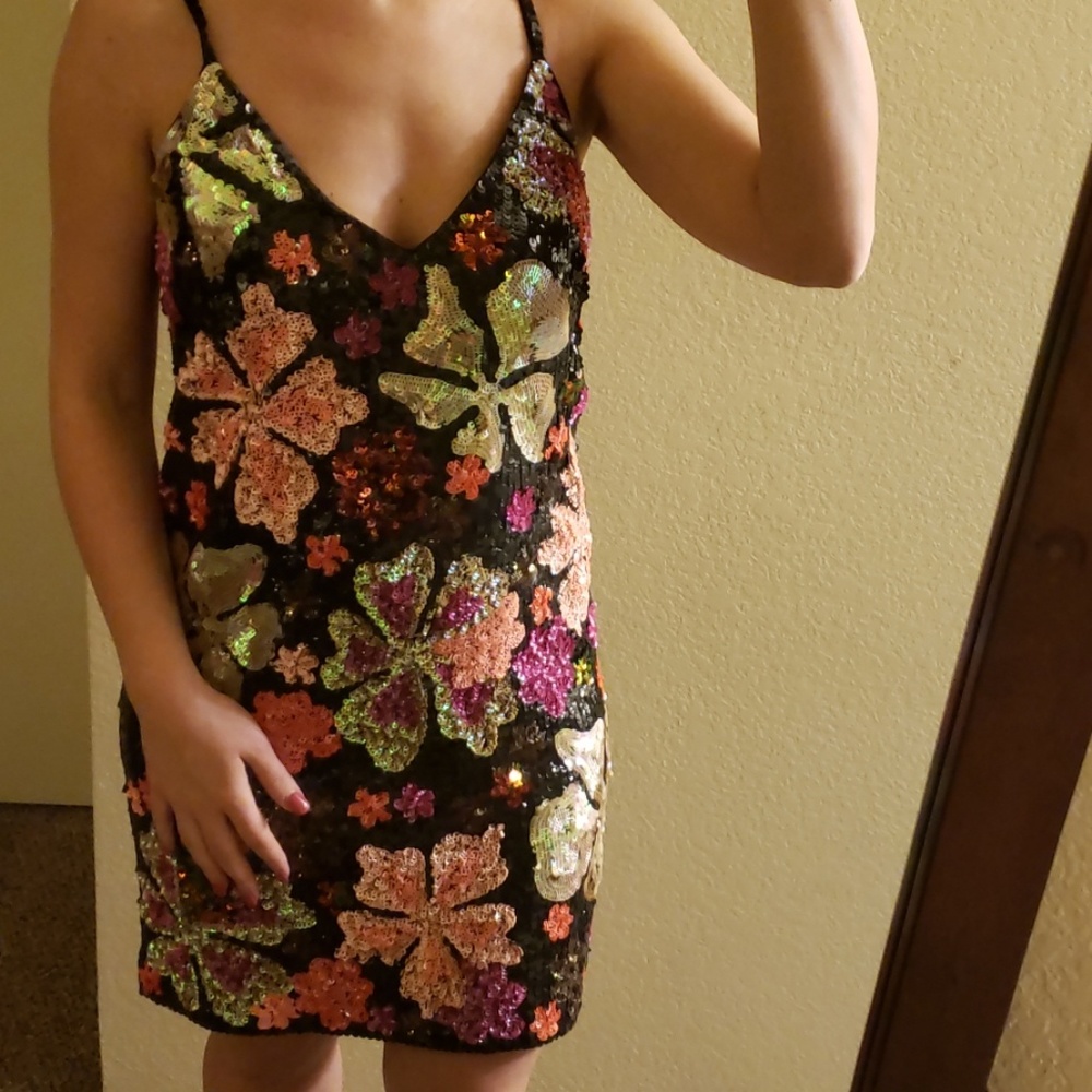 French connection fully beaded floral dress